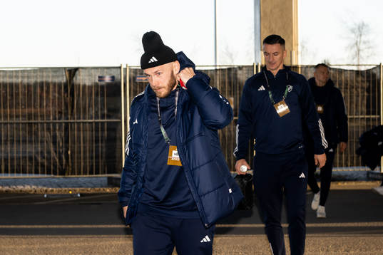 Magnus Eriksson of Djurgården arrives to the stadium ahead