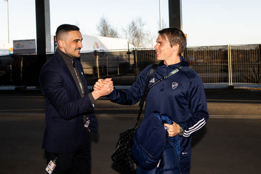 Elias Andersson of Djurgården arrives to the stadium ahead