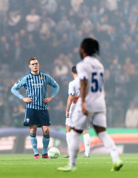 Jacob Bergström of Djurgården looks dejected