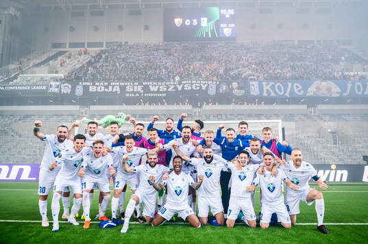 Players of Lech Poznan celebrate