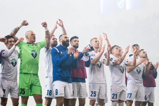 Players of Lech Poznan celebrate
