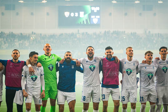 Players of Lech Poznan celebrate