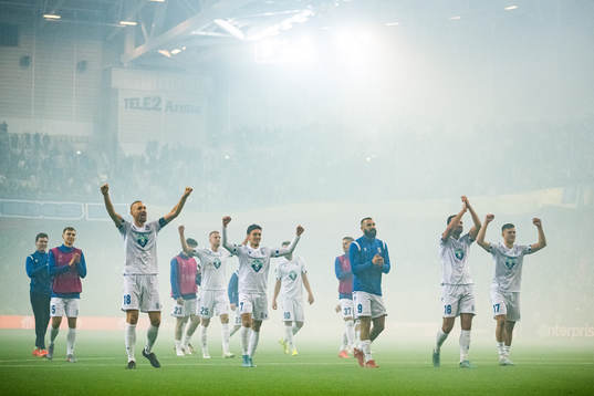 Players of Lech Poznan celebrate
