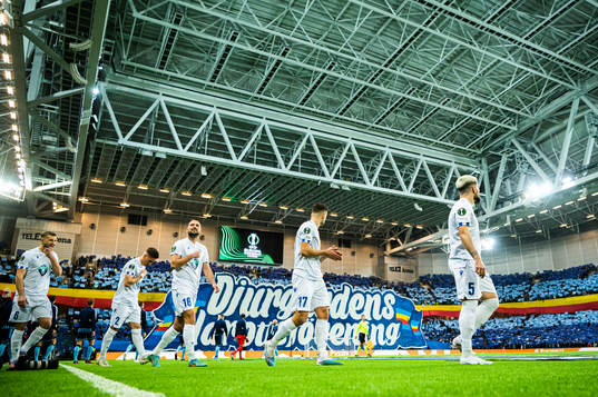 Players of Lech Poznan prior to the UEFA Conference League