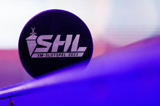 Matchpuck före kvartsfinal ett i SHL mellan Växjö och