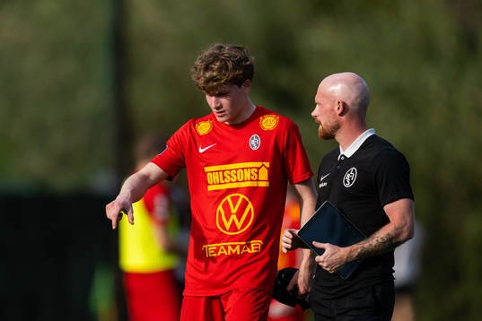 Landskronas Jacob Perleman och assisterande tränare Max