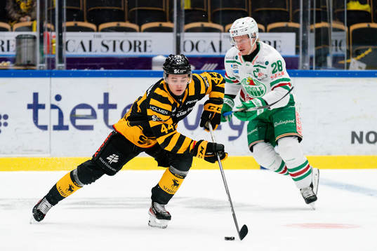 Skellefteå AIKs Elias Salomonsson och Rögles Anton