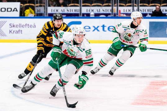 Rögles Adam Engström och Skellefteå AIKs Pär Lindholm