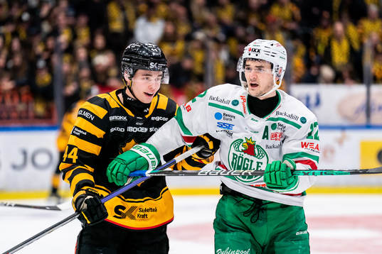 Skellefteå AIKs Elias Salomonsson och Rögles Brady