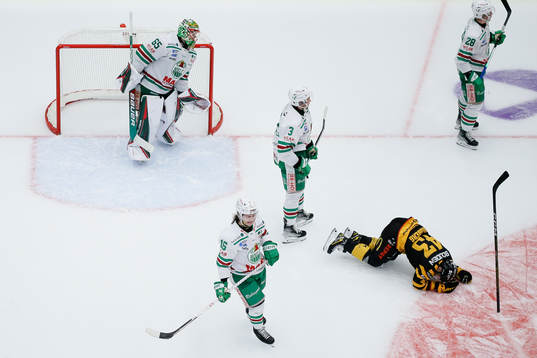 Rögles Michael Kapla och Skellefteå AIKs Filip Sandberg