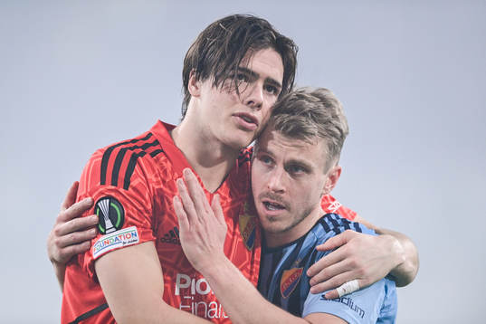 Goalkeeper Jacob Widell Zetterström and Rasmus Schuller of