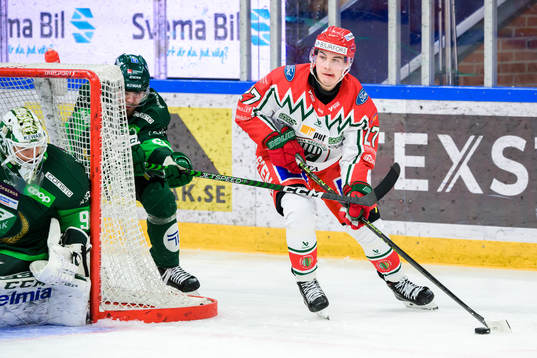 Färjestads målvakt Matthew Tomkins och Linus Johansson