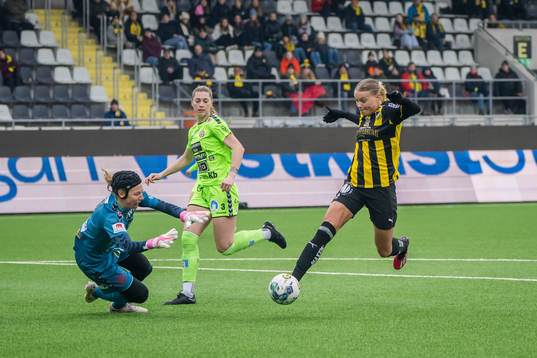 Kristianstads målvakt Melina Loeck  och Jordan Brewster