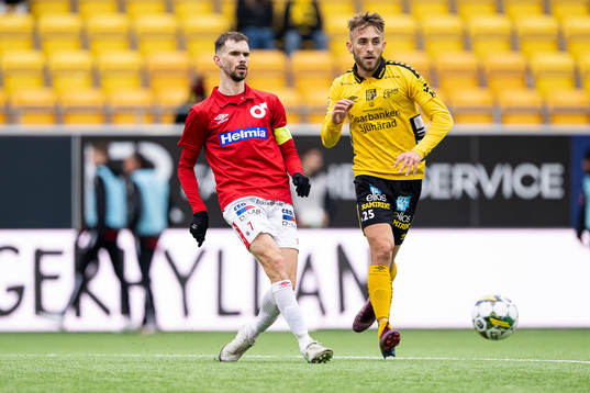 Degerfors Sebastian Olsson och Elfsborgs Jack Cooper-Love