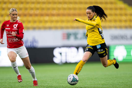 Degerfors Lydia Vaggelyr och Elfsborgs Izabella Bergström