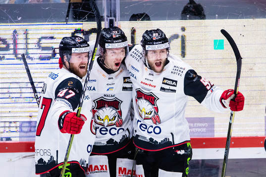 Malmö Redhakws Adam Ollas Mattsson (m) jublar med Joakim