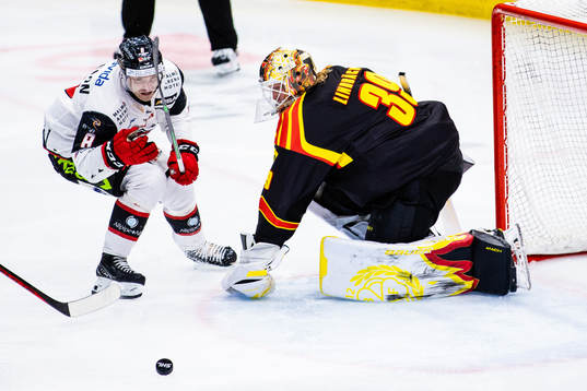 Malmö Redhakws Johan Olofsson och Brynäs målvakt Anders