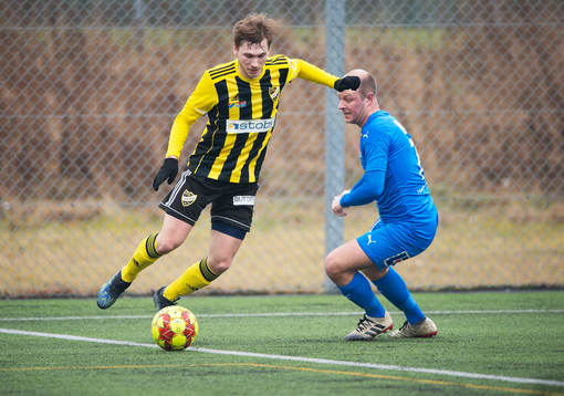 IFK Hässleholms Edvin Nilsson i träningsmatchen mellan