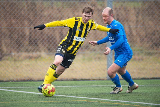IFK Hässleholms Edvin Nilsson i träningsmatchen mellan