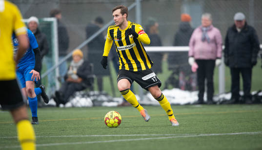 IFK Hässleholms Marcus Thuvesson i träningsmatchen mellan