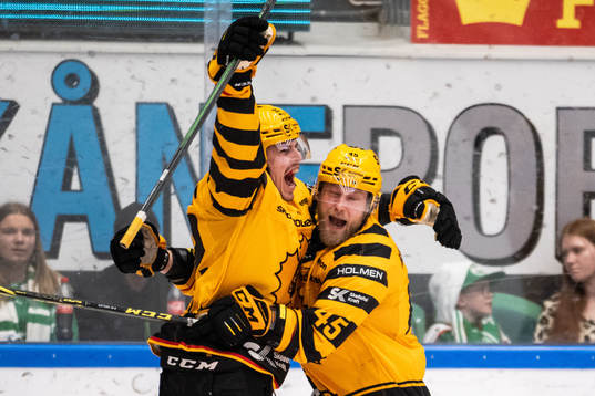 Skellefteås Jonathan Johnsson och Oscar Möller jublar