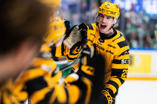 Skellefteås Albin Sundsvik jublar