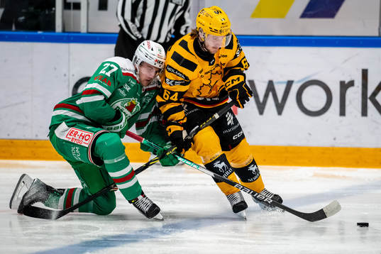 Rögles Linus Sjödin  och Skellefteås Jonathan Pudas