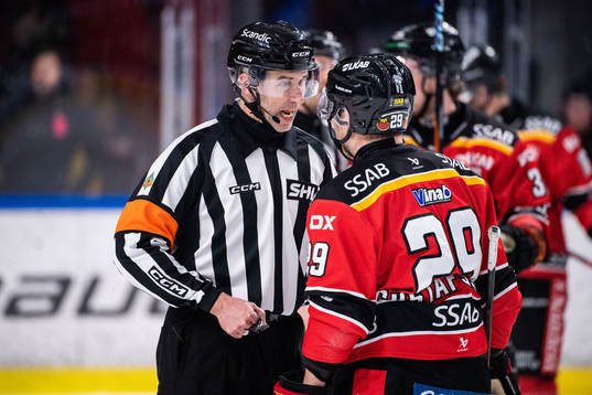 Domare Linus Öhlund och Luleås Erik Gustafsson
