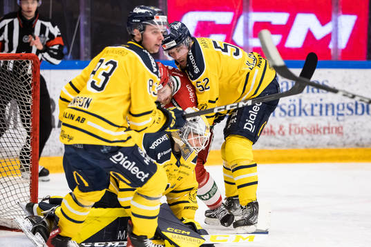Södertäljes målvakt Nikita Tolopilo och Södertäljes