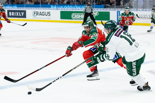 Frölundas Joel Lundqvist och Färjestads Remi Elie