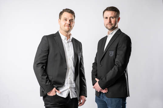 Andreas Holmberg, tränare Degerfors, och Tobias Solberg,