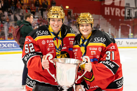 Luleås målvakt Sara Grahn  och målvakt Frida Axell