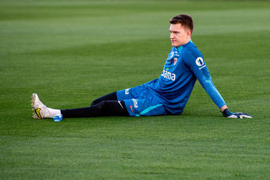 Goalkeeper Jacob Karlstrøm of the Norwegian national
