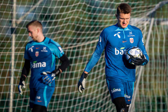 Goalkeeper Jacob Karlstrøm of the Norwegian national