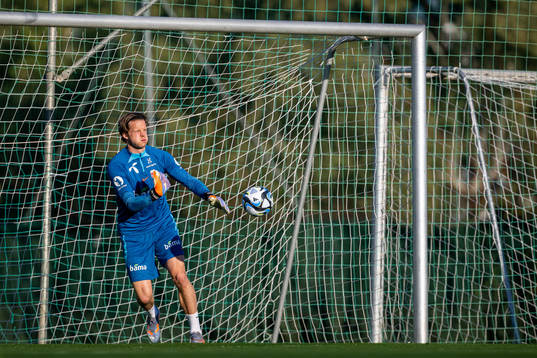 Goalkeeper Ørjan Håskjold Nyland of the Norwegian