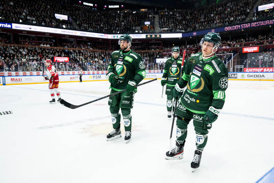 Färjestads Henrik Björklund och Marcus Nilsson deppar