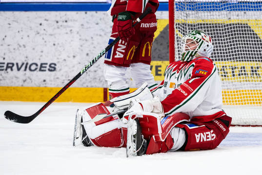 Frölundas målvakt Lars Johansson deppar