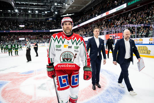 Färjestads Marcus Westfält och tränare Roger Rönnberg
