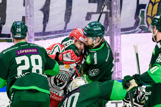 Frölundas Joel Lundqvist och Färjestads August Tornberg