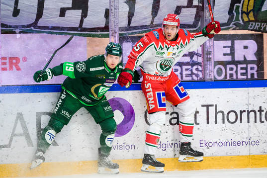 Färjestads Patrik Lundh och Frölundas Filip Johansson