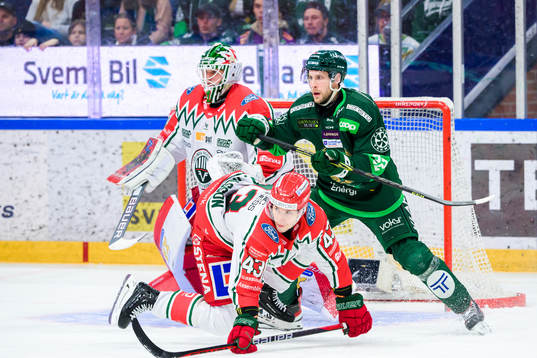 Frölundas Tom Nilsson och Färjestads Per Åslund