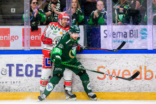Frölundas Joel Lundqvist och Färjestads Linus Johansson