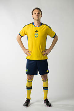 Albin Ekdal of the Swedish national football team poses for