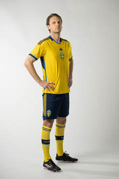 Albin Ekdal of the Swedish national football team poses for