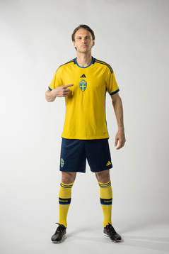 Albin Ekdal of the Swedish national football team poses for
