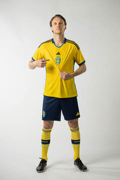 Albin Ekdal of the Swedish national football team poses for