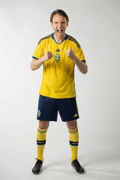 Albin Ekdal of the Swedish national football team poses for