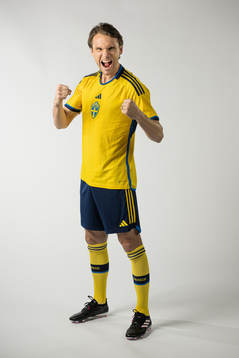Albin Ekdal of the Swedish national football team poses for