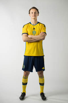Hjalmar Ekdal of the Swedish national football team poses