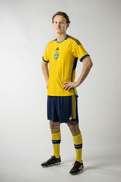 Hjalmar Ekdal of the Swedish national football team poses